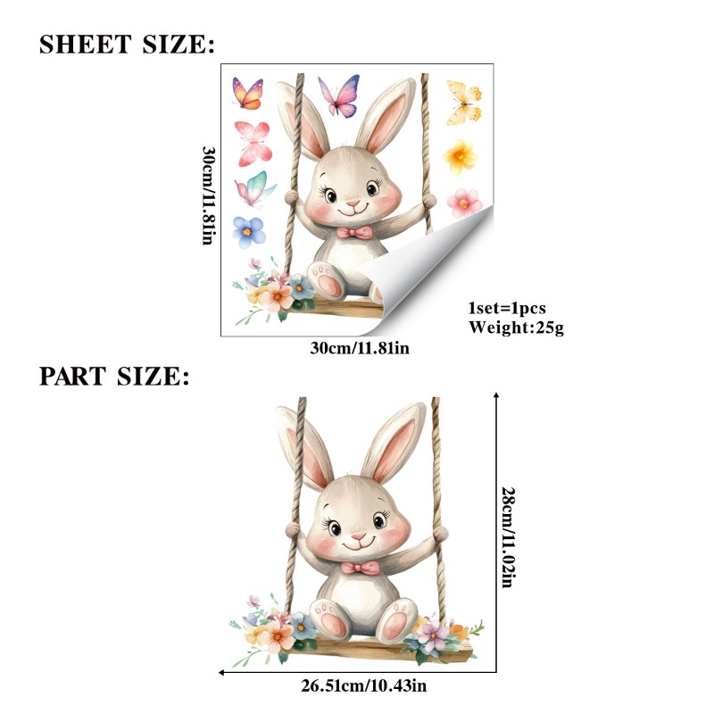 Easter Swing Rabbit Static Win - Home Decor Vinyl Flooring ulasan dan harga
