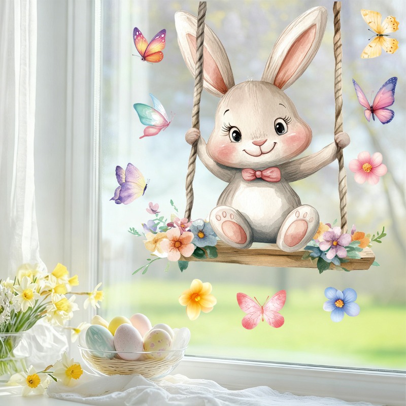 Easter Swing Rabbit Static Win - Home Decor Vinyl Flooring ulasan dan harga