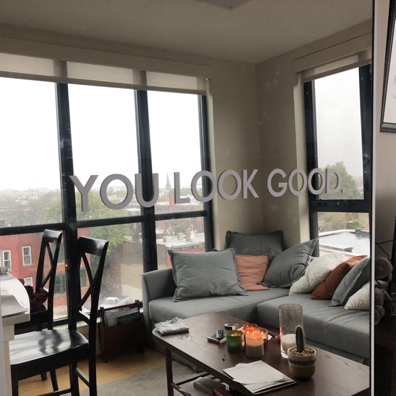 You Look Good Mirror Wall Stic - Home Decor Vinyl Flooring ulasan dan harga