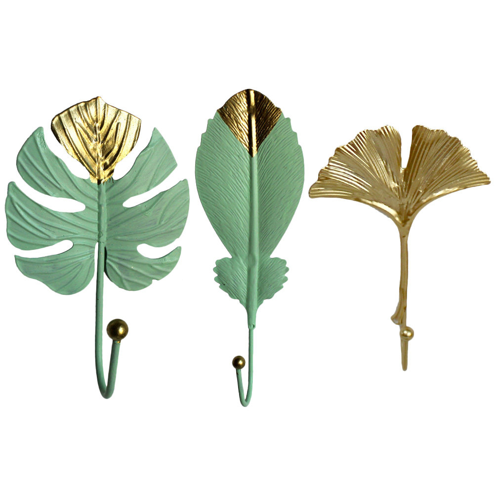 3Pcs Mini Leaf Shape Wall Hook - Home Decor Luxury ulasan dan harga