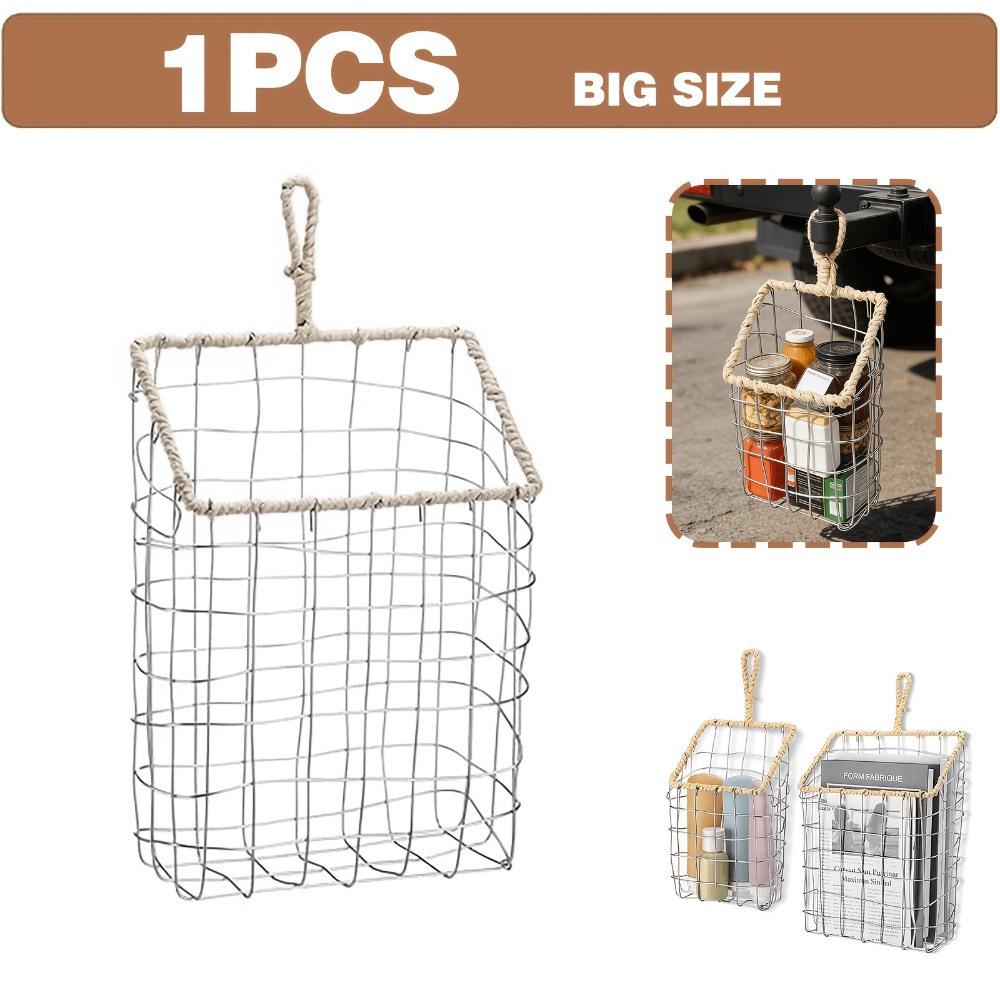 Rustic Woven Wire Hanging Stor - Woven Wall Basket ulasan dan harga