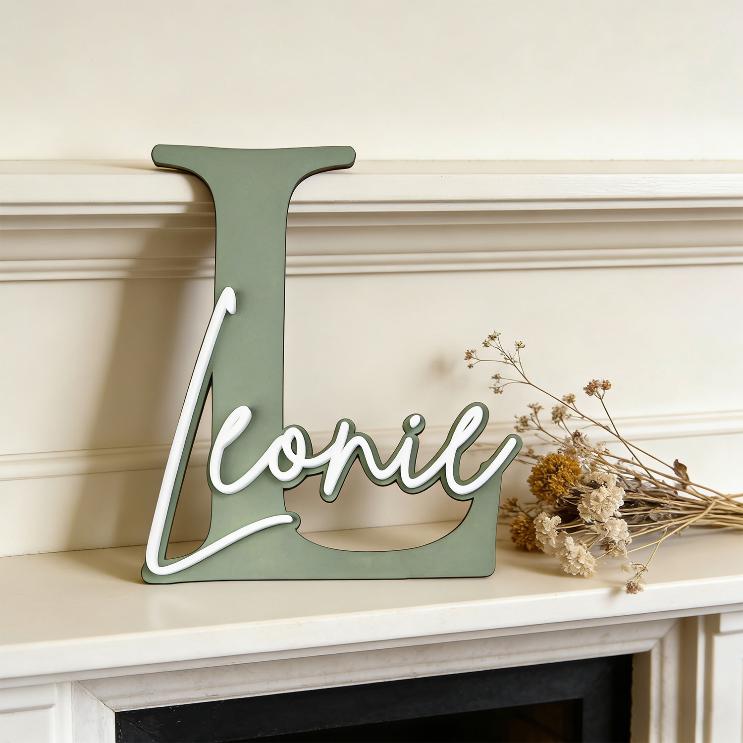 1pc Double-layer Wooden Name D - Home Decor Pinterest ulasan dan harga
