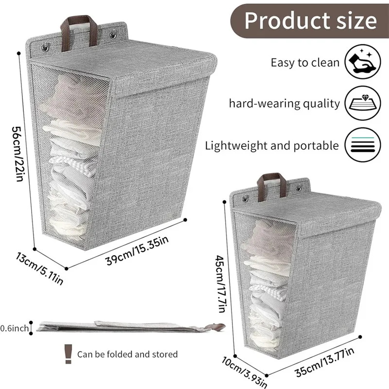 1 Pc Foldable Adhesive Laundry - Woven Wall Basket ulasan dan harga