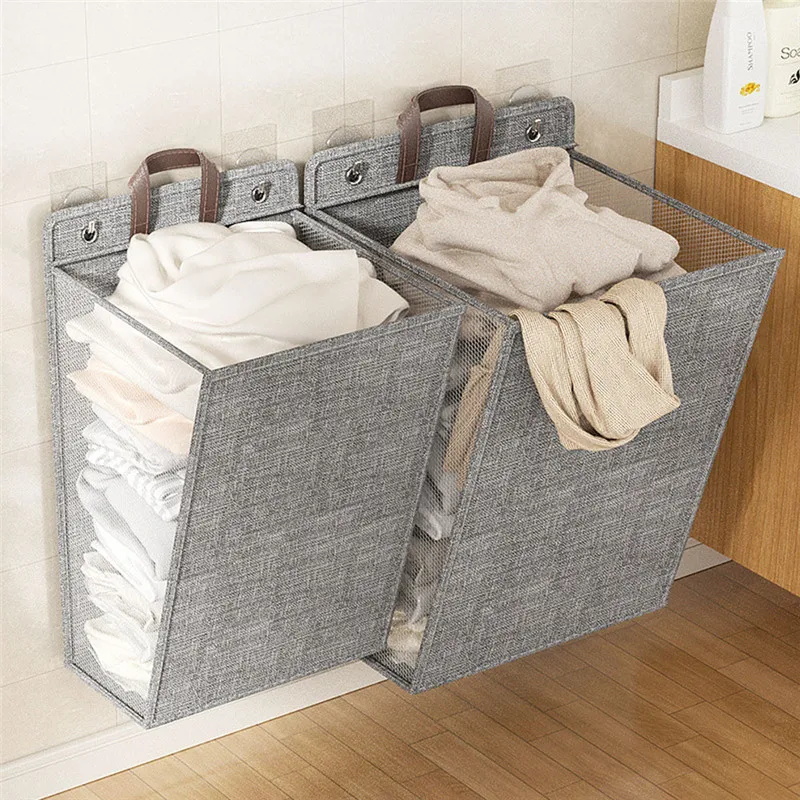 1 Pc Foldable Adhesive Laundry - Woven Wall Basket ulasan dan harga