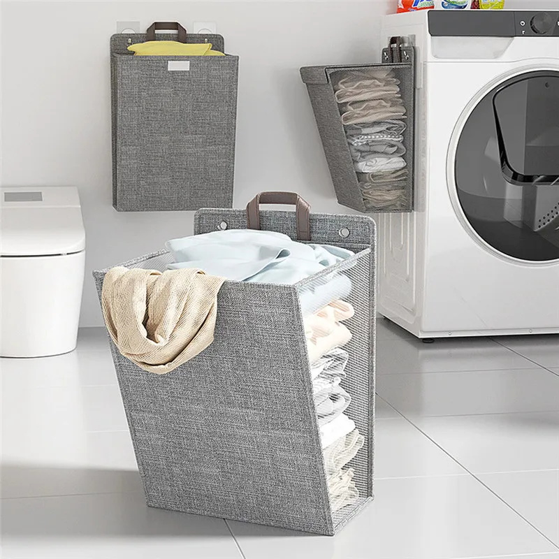 1 Pc Foldable Adhesive Laundry - Woven Wall Basket ulasan dan harga