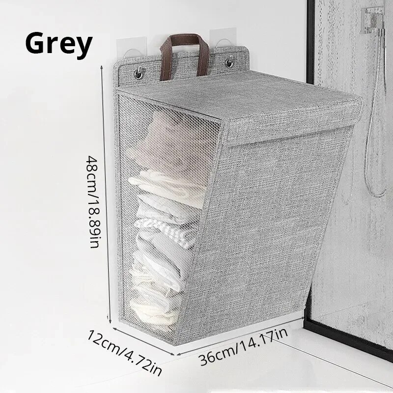 1pc Foldable Adhesive Laundry  - Woven Wall Basket ulasan dan harga