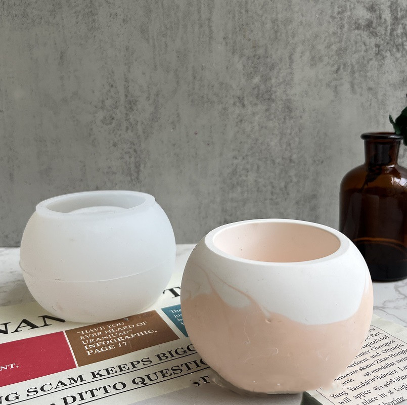 Round Concrete Candle Jar Sili - Succulent Planter Pot ulasan dan harga