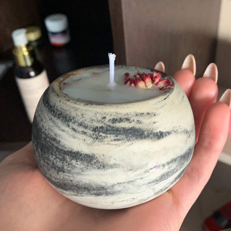 Round Concrete Candle Jar Sili - Succulent Planter Pot ulasan dan harga